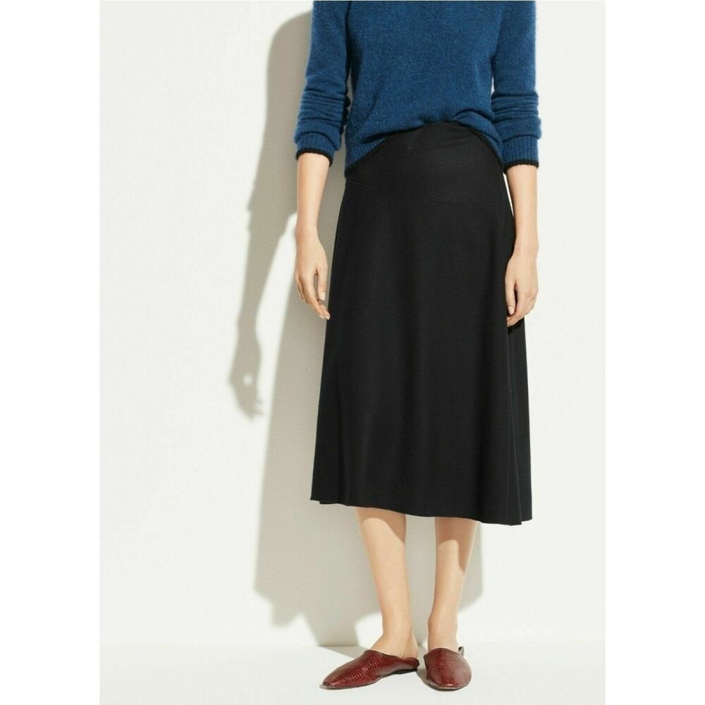 Vince Paneled Wool Blend Black Skirt 4